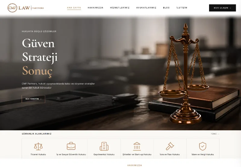 CMF Law Partners hukuk b&uuml;rosu kurumsal web sitesi