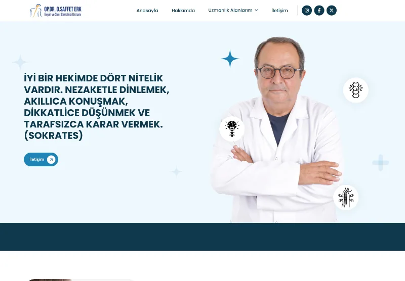 Op. Dr. O. Saffet Erk hekim tanıtım web sitesi