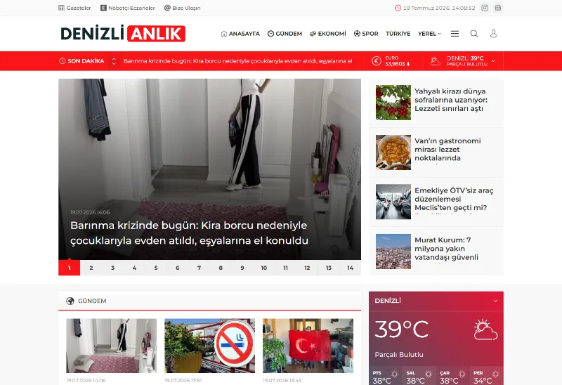 Denizli Anlık web sitesi ekran görüntüsü