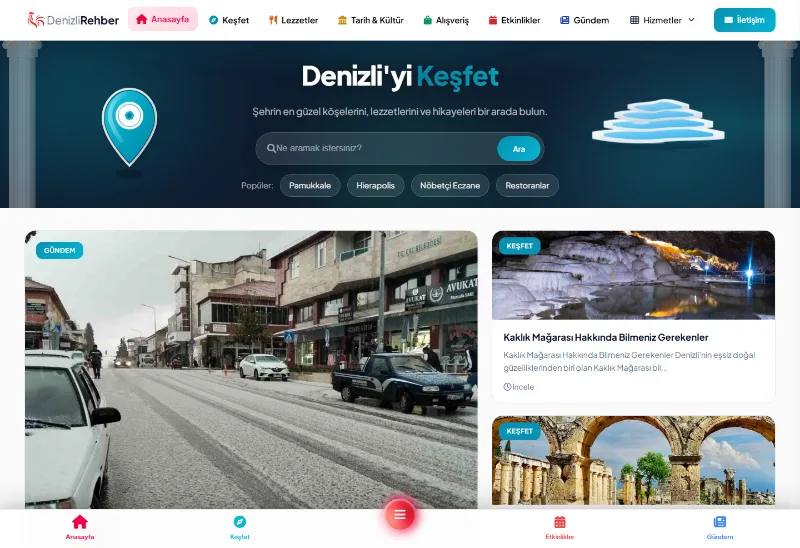 Denizli Rehber web sitesi ekran görüntüsü