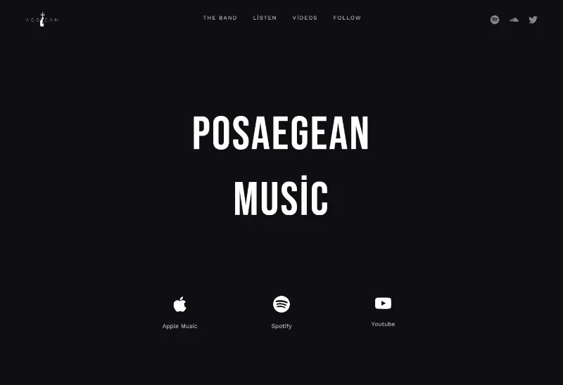 Posaegean Music web sitesi ekran görüntüsü